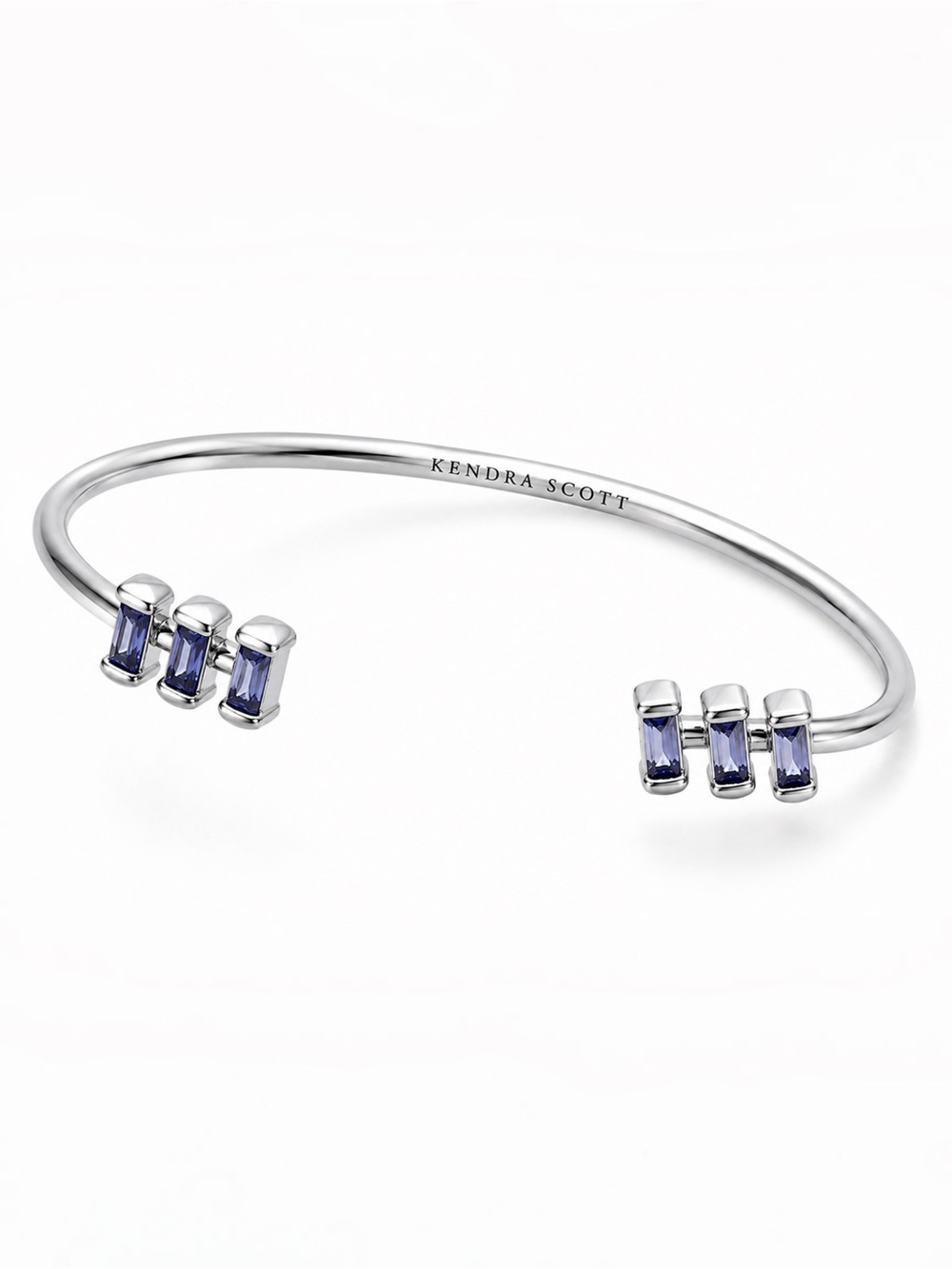 Kendra Scott Amaya Lilac Crystal Silver Cuff Bracelet